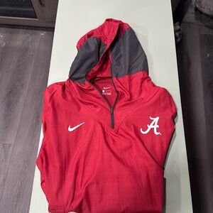 Nike Dri-Fit Alabama Crimson Tide Quarter-Zip Windbreaker with Hood